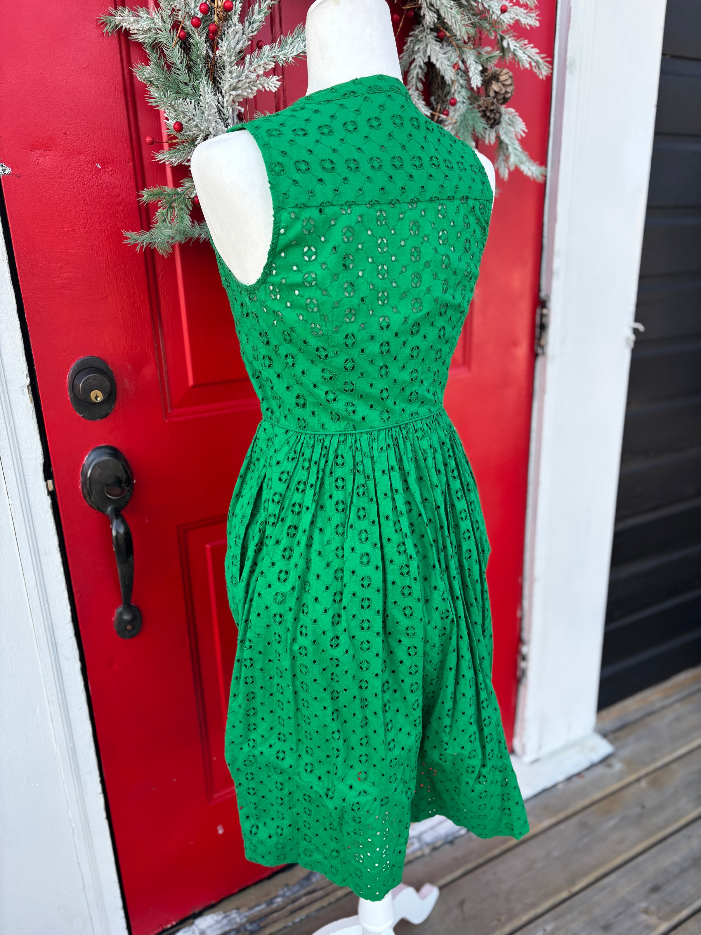 green jcrew dress J Crew Eyelet Floral