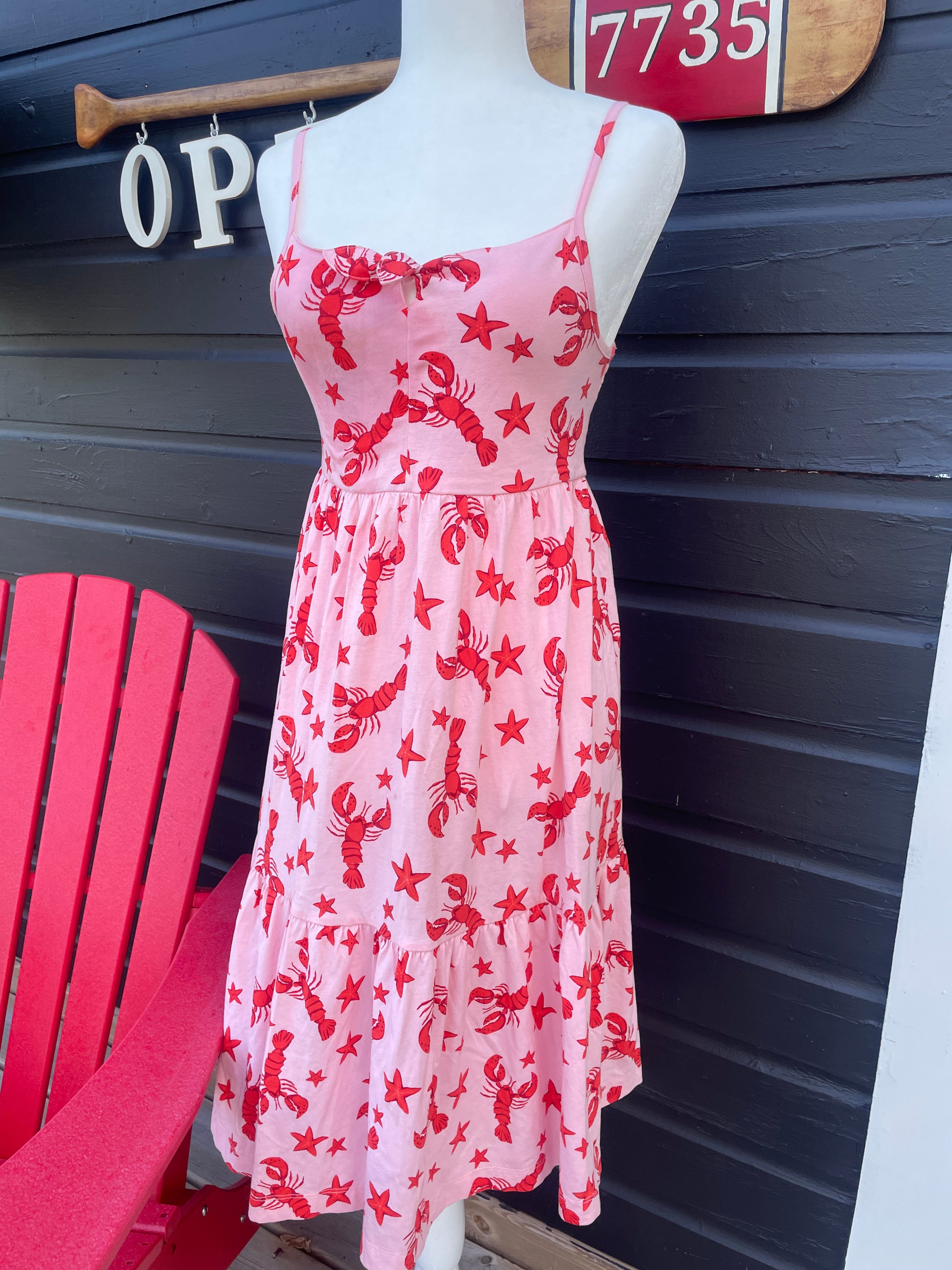 strapless open back dress Lobster Lagoon - Jolie Dress main image 0