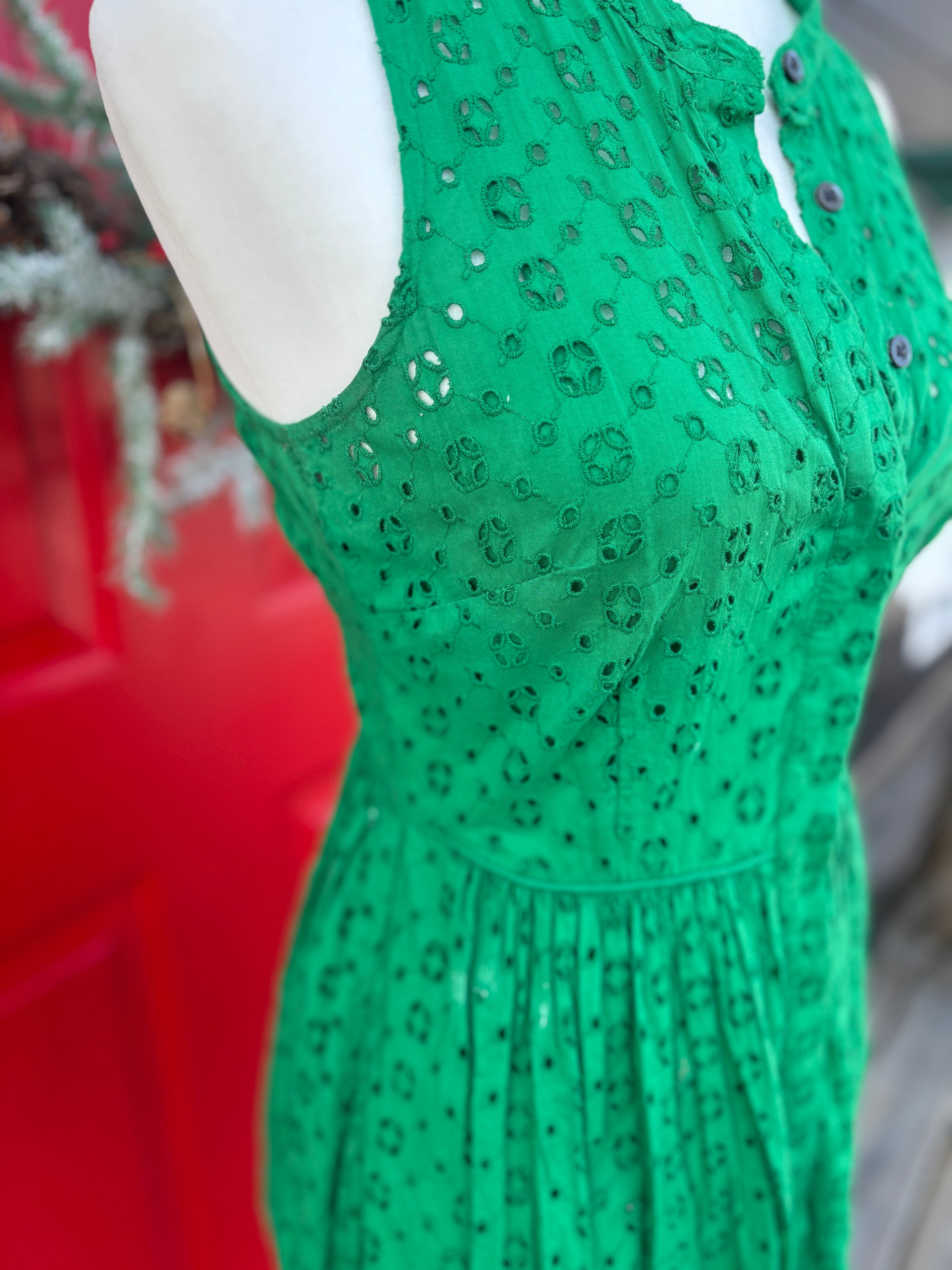 J Crew Green Eyelet dress | White Arrows Home The Shop