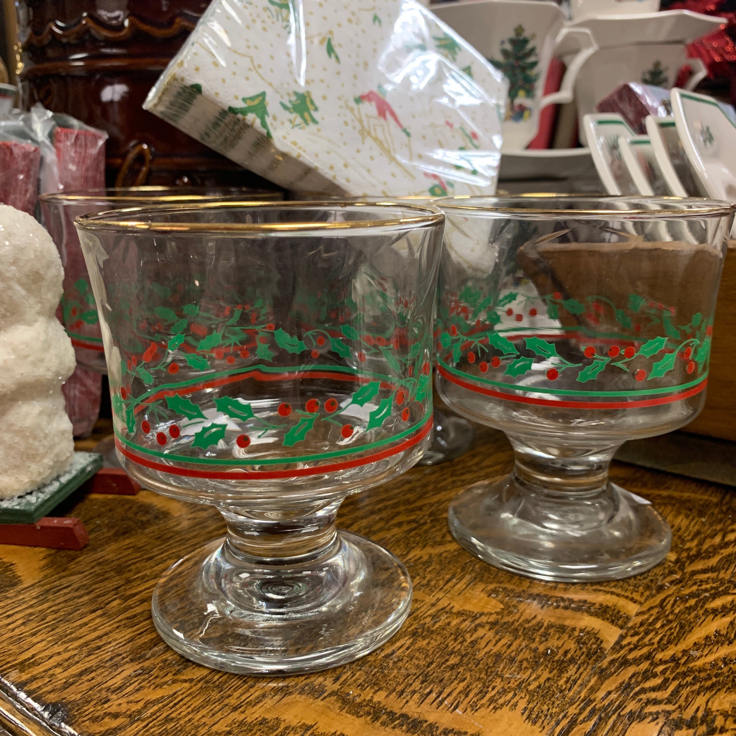 Vintage Libby Dessert Glasses White Arrows Home The Shop